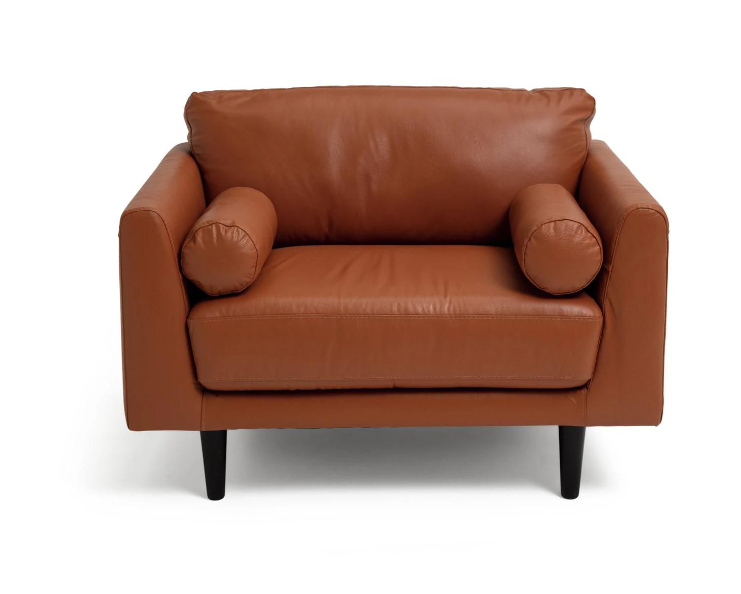 Habitat Jackson Leather Cuddle Chair - Tan 1 Habitat Jackson Leather Cuddle Chair - Tan