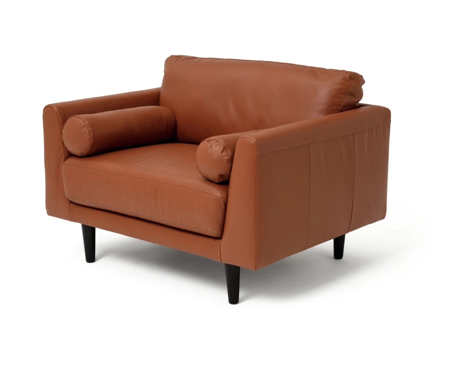 Habitat Jackson Leather Cuddle Chair - Tan 3 Habitat Jackson Leather Cuddle Chair - Tan - Image 3
