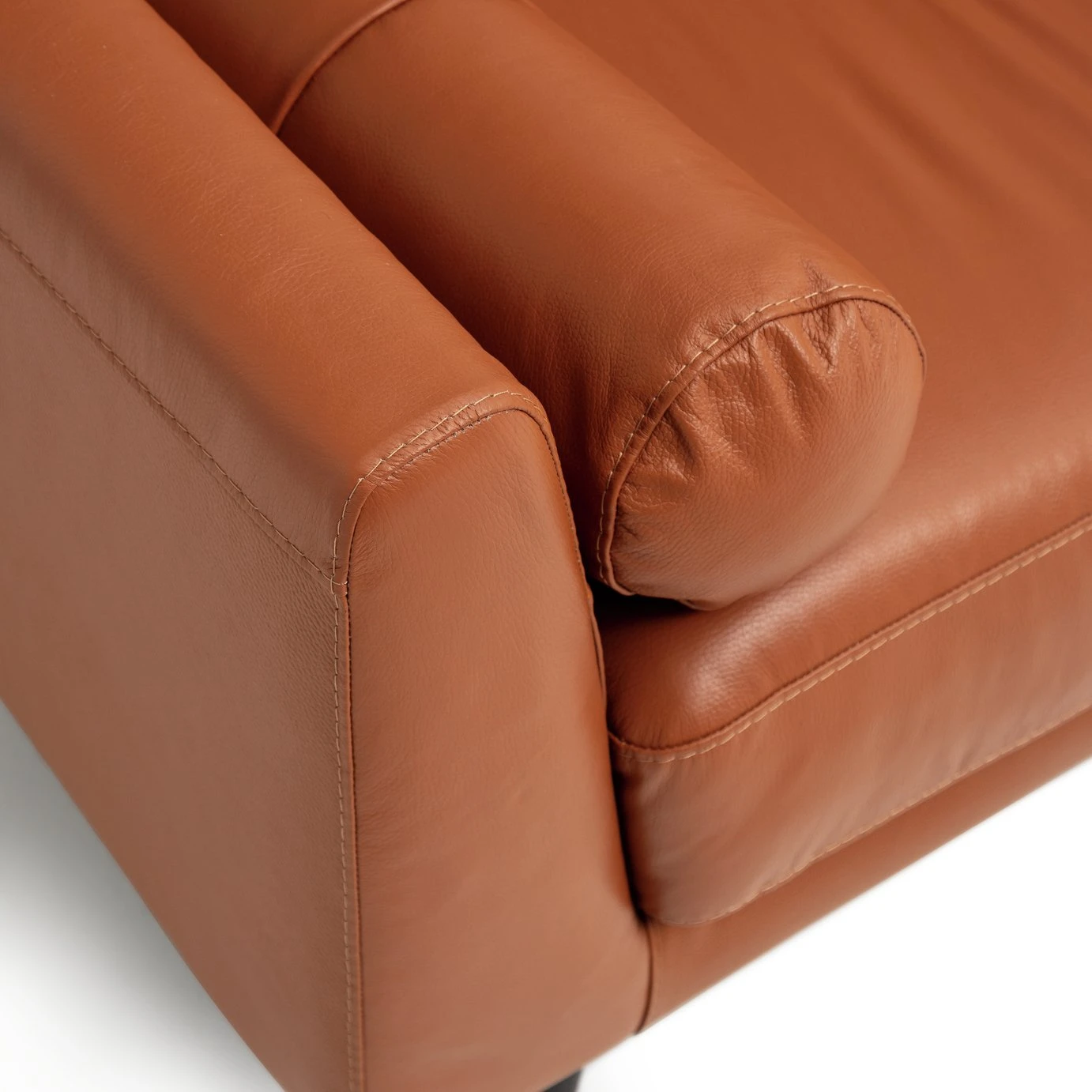 Habitat Jackson Leather Cuddle Chair - Tan 6 Habitat Jackson Leather Cuddle Chair - Tan - Image 6