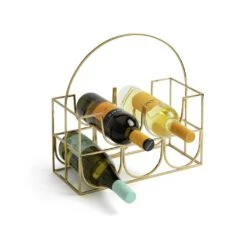 Habitat Japonica 5 Bottle Stainless Steel Wine Rack -Cooking and dining Shop 9311013 R Z003A