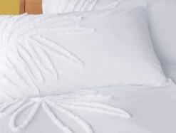 Habitat Cotton Tufted Leaf White Bedding Set - Double -Cooking and dining Shop 9328587 R Z004A