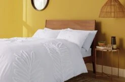 Habitat Cotton Tufted Leaf White Bedding Set - Double -Cooking and dining Shop 9328587 R Z005A