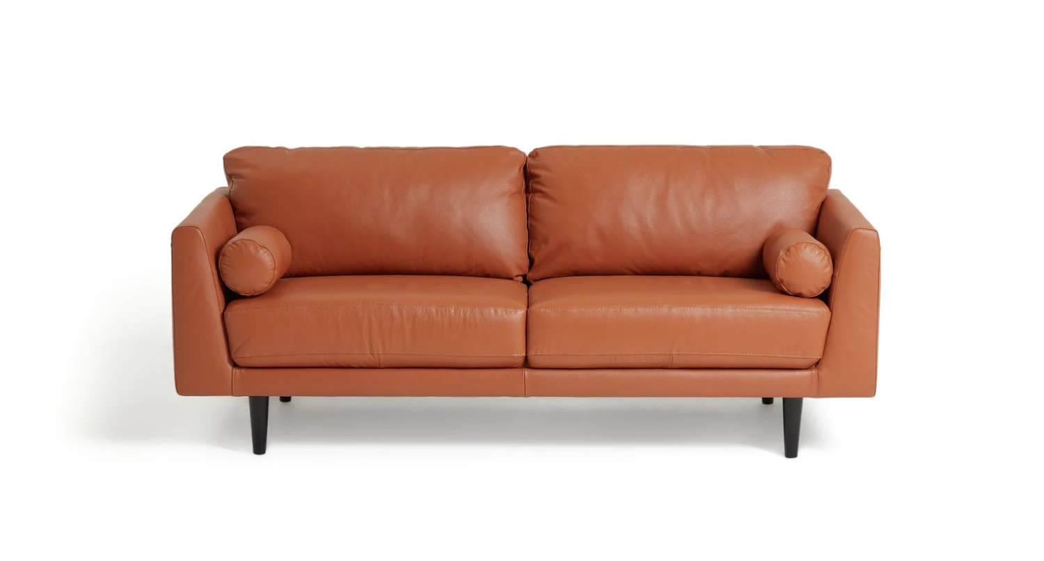 Habitat Jackson Leather 3 Seater Sofa - Tan 1 Habitat Jackson Leather 3 Seater Sofa - Tan