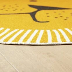 Habitat Kids Lion Face Circle Rug - Yellow - 100x100cm -Cooking and dining Shop 9338065 R Z002C