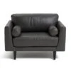 Habitat Jackson Leather Cuddle Chair - Grey