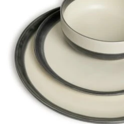 Habitat Stripe 12 Piece Stoneware Dinner Set - Multicoloured -Cooking and dining Shop 9360992 R Z005A