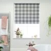 Habitat Block Check Blackout Roller Blind - 3ft - Grey