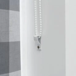 Habitat Block Check Blackout Roller Blind - 3ft - Grey -Cooking and dining Shop 9372746 R Z004C