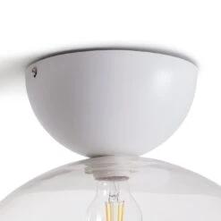 Habitat Diablo Glass Flush To Ceiling Light - White -Cooking and dining Shop 9374029 R Z003A