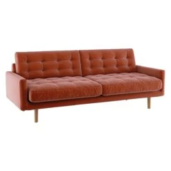 Habitat Fenner Velvet 3 Seater Sofa - Orange 11 Habitat Fenner Velvet 3 Seater Sofa - Orange -Cooking and dining Shop 9374232 R Z002A