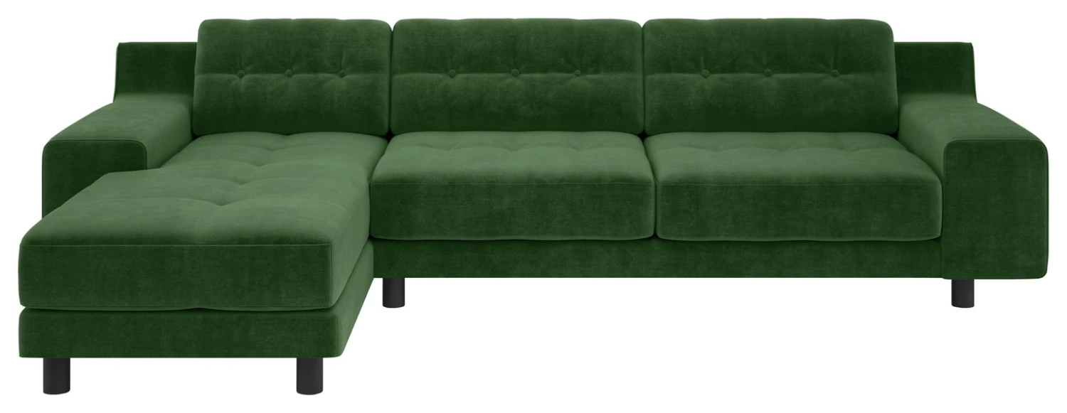 Habitat Hendricks Velvet Left Hand Corner Chaise Sofa-Green 5 Habitat Hendricks Velvet Left Hand Corner Chaise Sofa-Green - Image 5