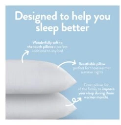 Slumberdown Summer Cool Medium Support Pillow - 2 Pack -Cooking and dining Shop 9378757 R Z005A