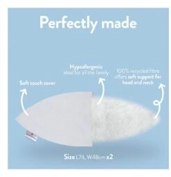 Slumberdown Summer Cool Medium Support Pillow - 2 Pack -Cooking and dining Shop 9378757 R Z006A