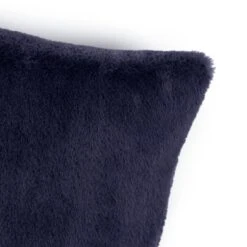 Habitat Plain Faux Fur Cushion - Navy - 43x43cm -Cooking and dining Shop 9393804 R Z005A