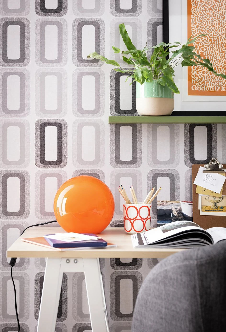 Habitat Caliban Globe Table Lamp - Orange 2 Habitat Caliban Globe Table Lamp - Orange - Image 2