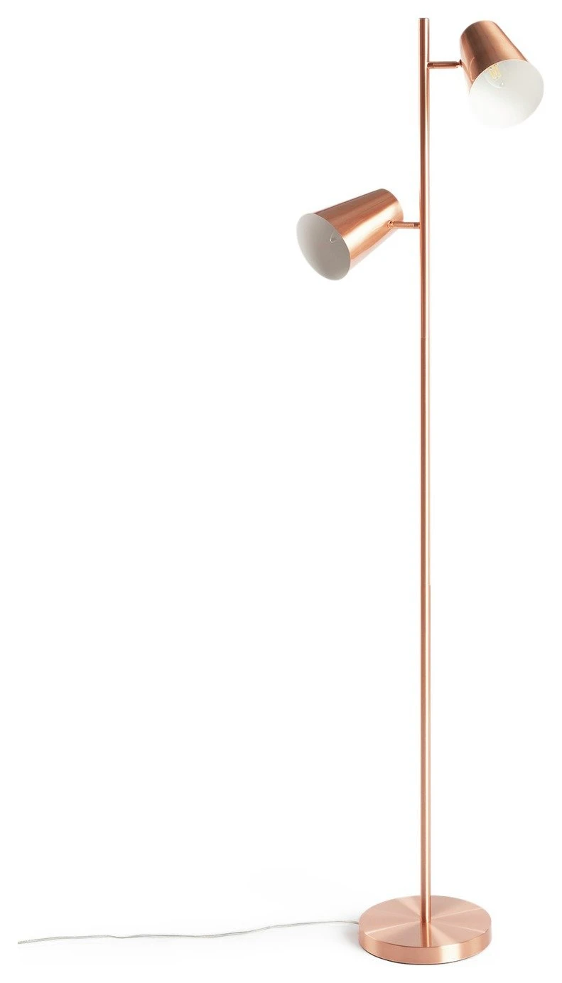 Habitat Iras Copper 2 Light Floor Lamp - Copper 2 Habitat Iras Copper 2 Light Floor Lamp - Copper - Image 2