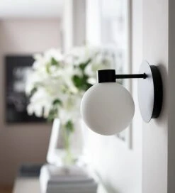 Habitat Salarino Opal Glass Bathroom Wall Light - Black -Cooking and dining Shop 9404999 R Z002C