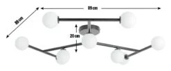 Habitat Alonso 9 Light Flush To Ceiling Light -Black & White -Cooking and dining Shop 9405998 R E001