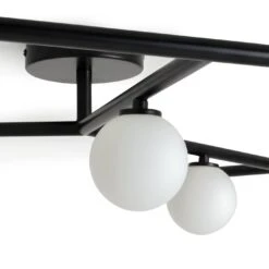 Habitat Alonso 9 Light Flush To Ceiling Light -Black & White -Cooking and dining Shop 9405998 R Z002A