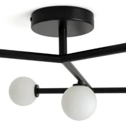 Habitat Alonso 9 Light Flush To Ceiling Light -Black & White -Cooking and dining Shop 9405998 R Z003A