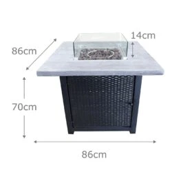 Teamson Home HF34501BA UK Gas Fire Pit With Cover -Cooking and dining Shop 9410206 R Z003A