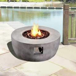 Teamson Home HF36501AA UK Gas Fire Pit With Cover