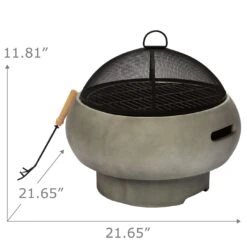 Teamson Home HR17501AB Wood Burning Fire Pit -Cooking and dining Shop 9410598 R Z004A