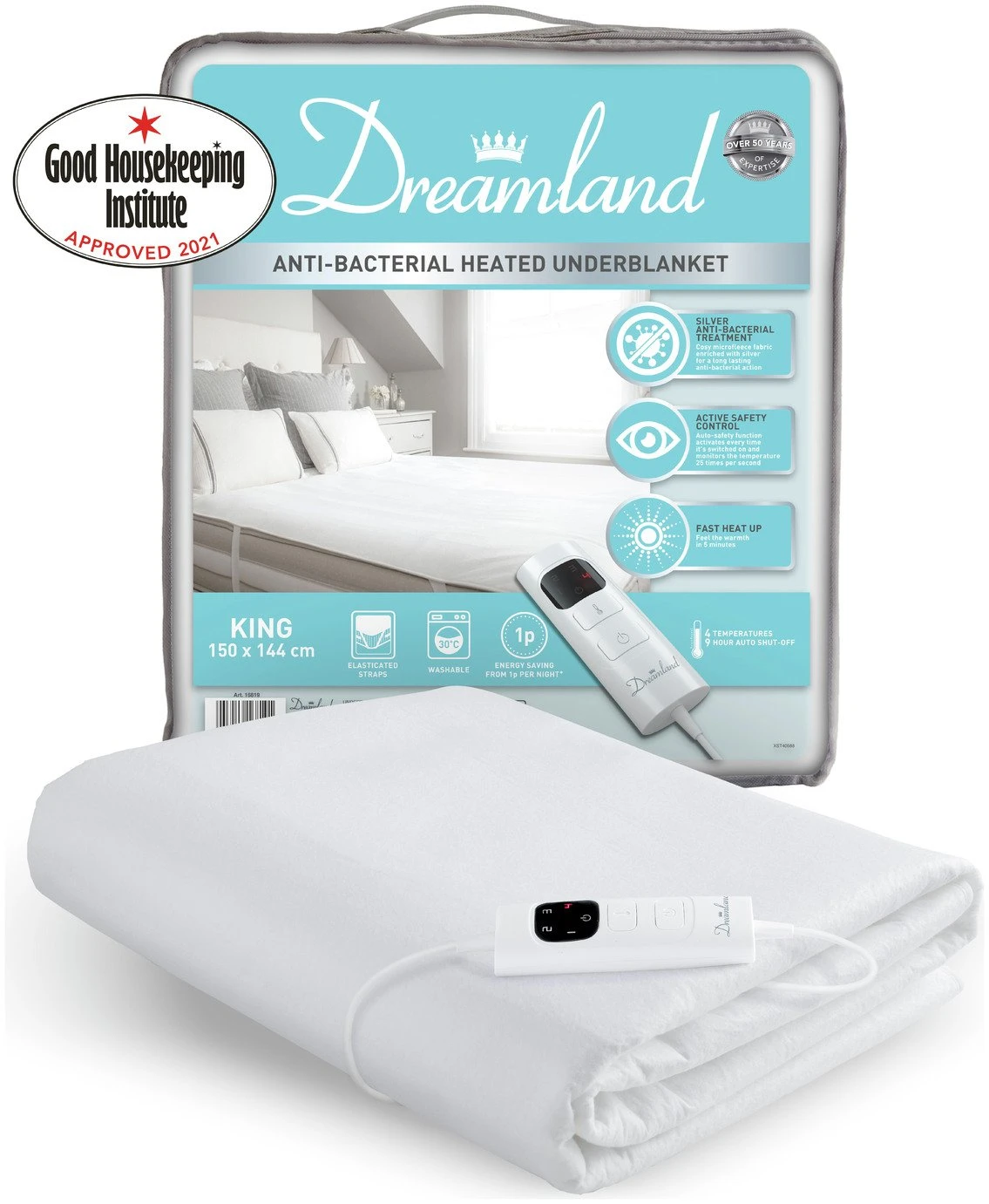 Dreamland Antibacterial Heated Underblanket - Kingsize 9 Dreamland Antibacterial Heated Underblanket - Kingsize - Image 9