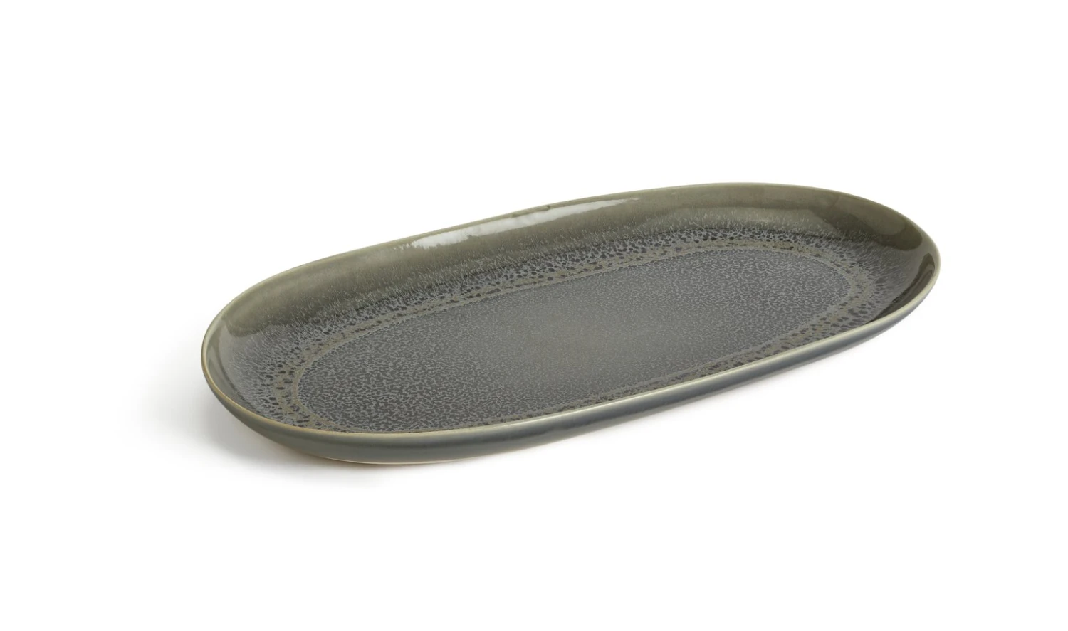 Habitat Evora Stoneware Serving Platter - Green 4 Habitat Evora Stoneware Serving Platter - Green - Image 4