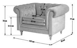 Habitat Chesterfield Velvet Armchair - Charcoal -Cooking and dining Shop 9449325 20