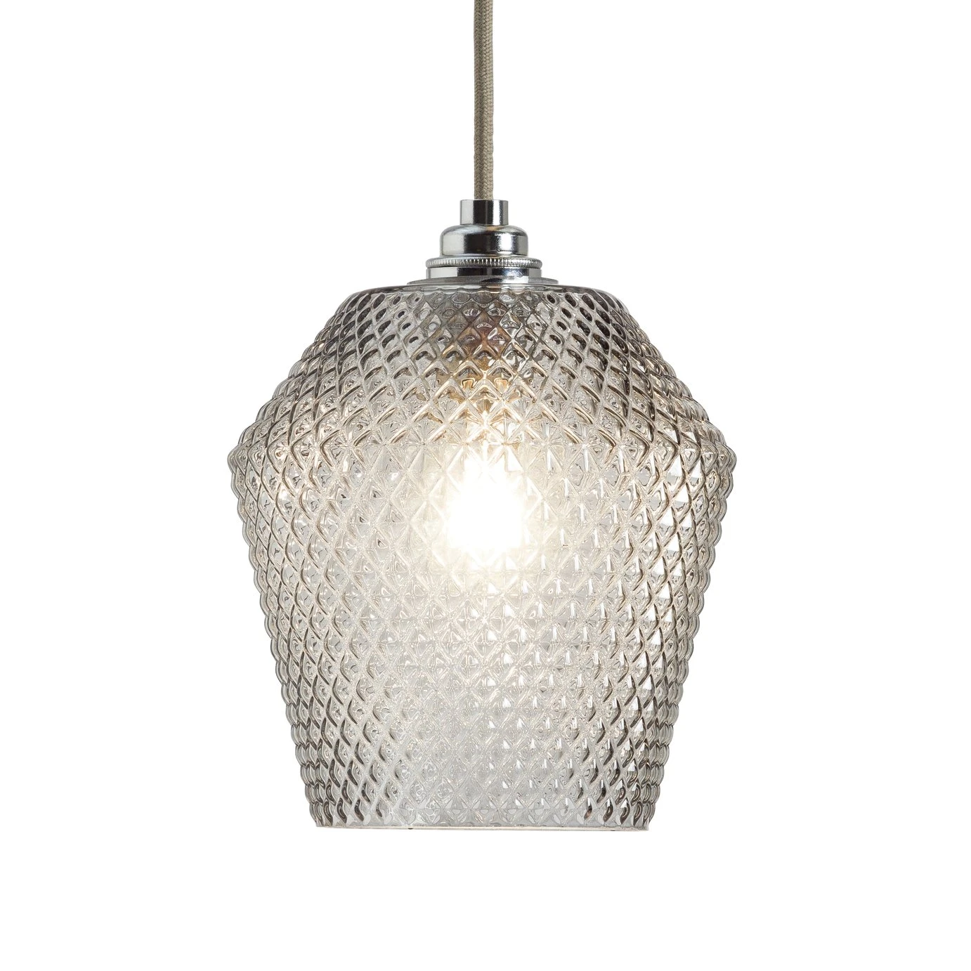 Habitat Nubia Faceted Glass Shade - Smoke Grey 6 Habitat Nubia Faceted Glass Shade - Smoke Grey - Image 6