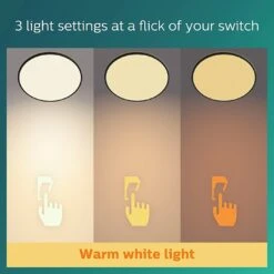 Philips Super Slim Flush To Ceiling Light - Black 12 Philips Super Slim Flush To Ceiling Light - Black -Cooking and dining Shop 9454956 R Z006A