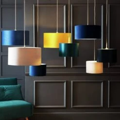 Habitat 49cm Velvet Shade - Saffron -Cooking and dining Shop 9458495 R Z005C