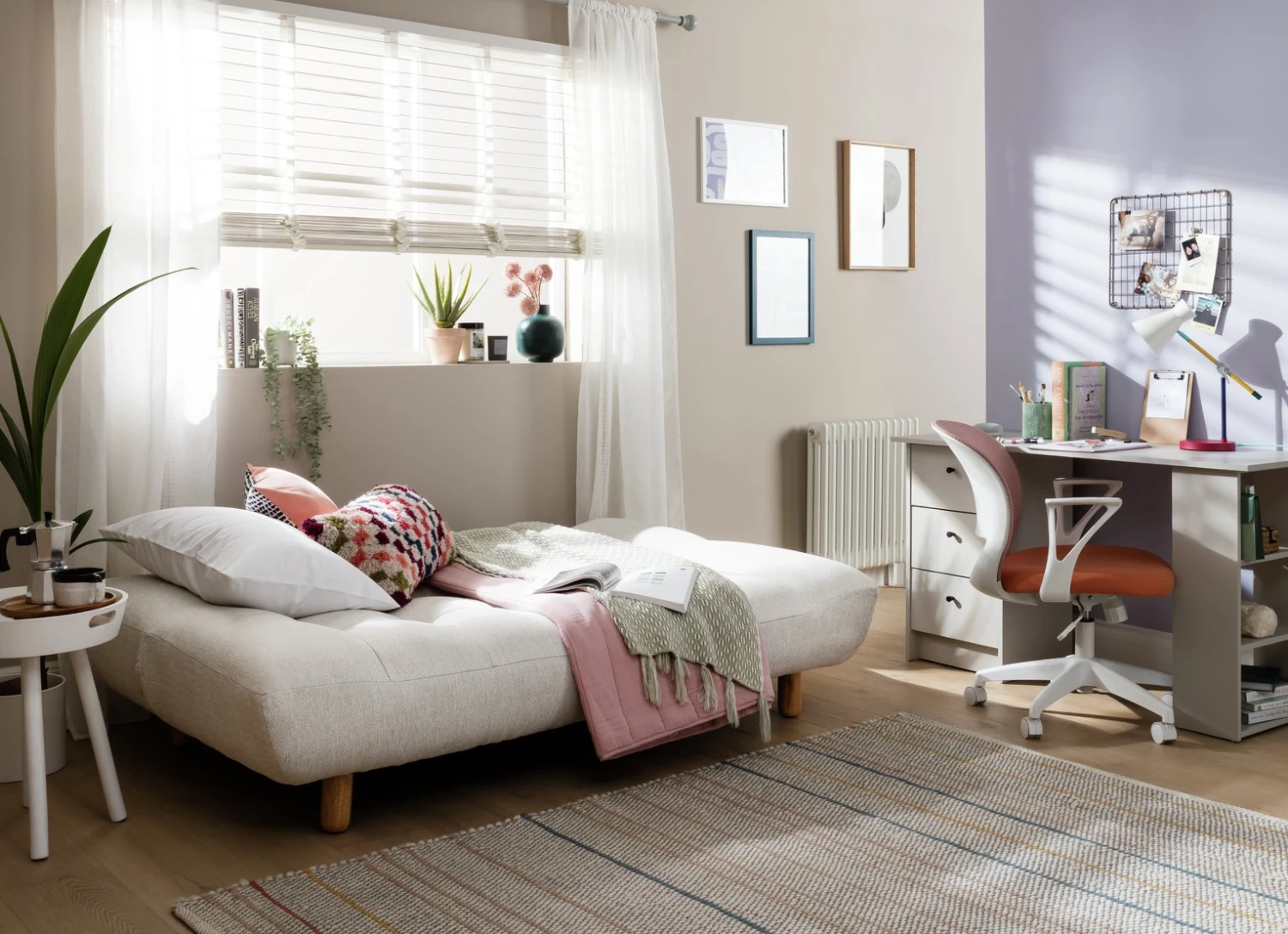 Habitat Kota 3 Seater Boucle Clic Clac Sofa Bed - Cream 2 Habitat Kota 3 Seater Boucle Clic Clac Sofa Bed - Cream - Image 2