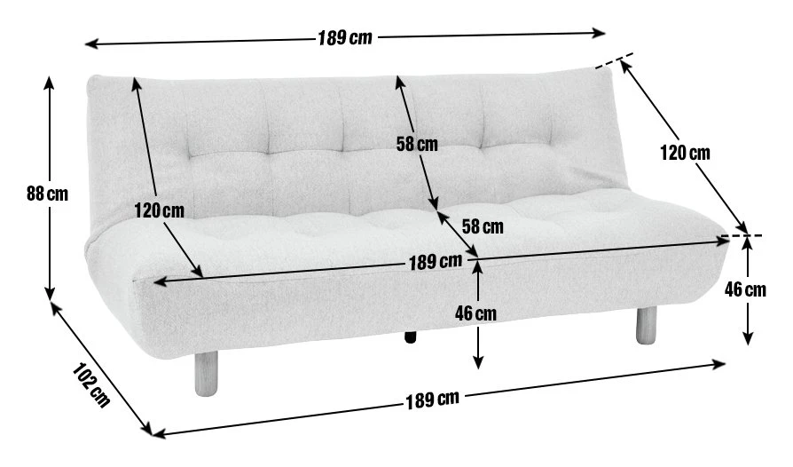 Habitat Kota 3 Seater Boucle Clic Clac Sofa Bed - Cream 4 Habitat Kota 3 Seater Boucle Clic Clac Sofa Bed - Cream - Image 4
