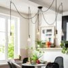 Habitat Nyos Spider 5 Light Chandelier - Black & Brass