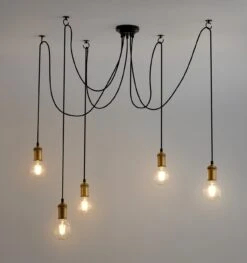 Habitat Nyos Spider 5 Light Chandelier - Black & Brass -Cooking and dining Shop 9483570 R Z003C