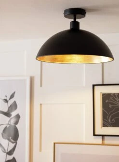 Habitat Yuno Leaf Flush To Ceiling Light - Black And Gold -Cooking and dining Shop 9487521 R Z002C