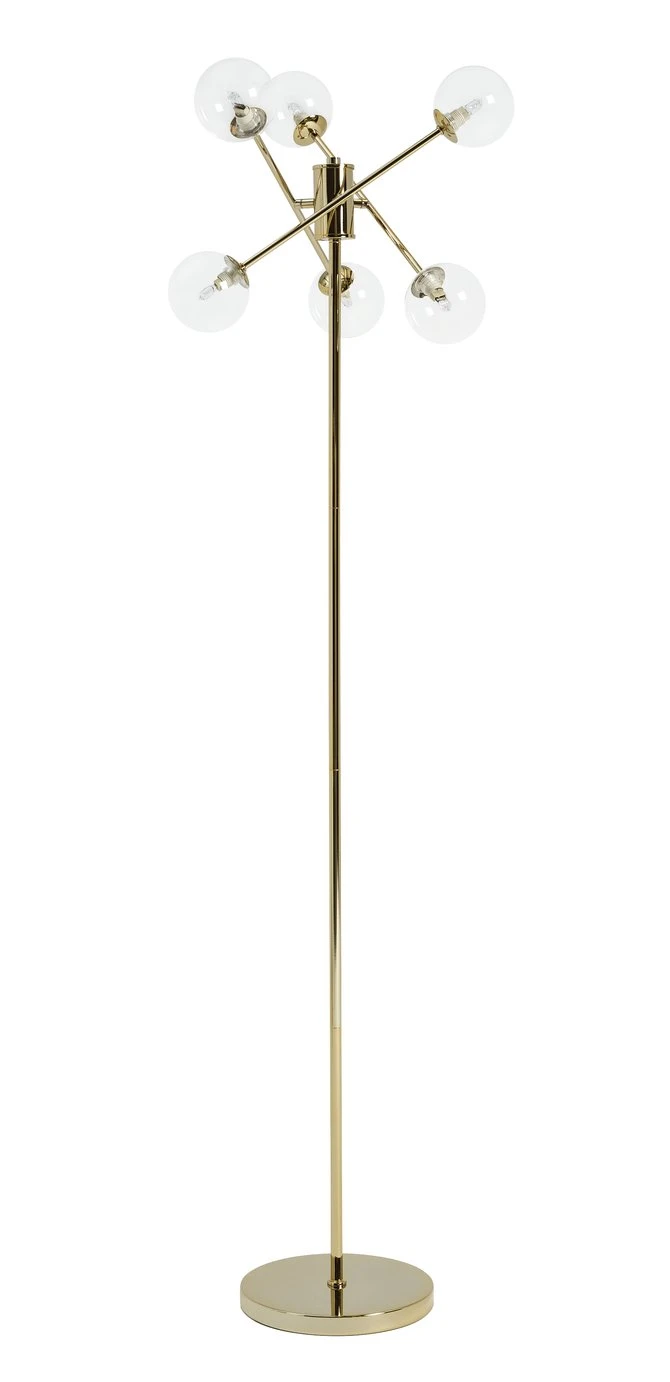 Habitat Glam 6 Light Glass Floor Lamp – Gold 5 Habitat Glam 6 Light Glass Floor Lamp – Gold - Image 5