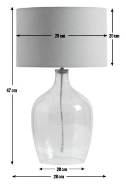 Habitat Abas Glass Table Lamp - Clear & Cream -Cooking and dining Shop 9489732 R E001