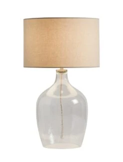 Habitat Abas Glass Table Lamp - Clear & Cream -Cooking and dining Shop 9489732 R Z006A