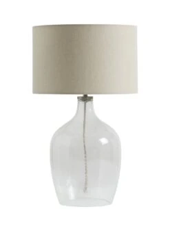 Habitat Abas Glass Table Lamp - Clear & Cream -Cooking and dining Shop 9489732 R Z007A