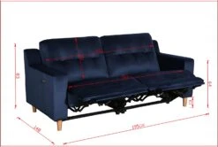 Habitat Emerson Velvet 2 Seater Recliner Sofa - Navy Blue -Cooking and dining Shop 9494318 R E001