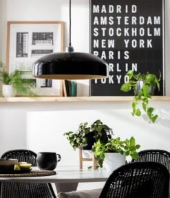 Habitat Abaya Spun Bamboo Pendant Shade - Black -Cooking and dining Shop 9501108 R Z002C