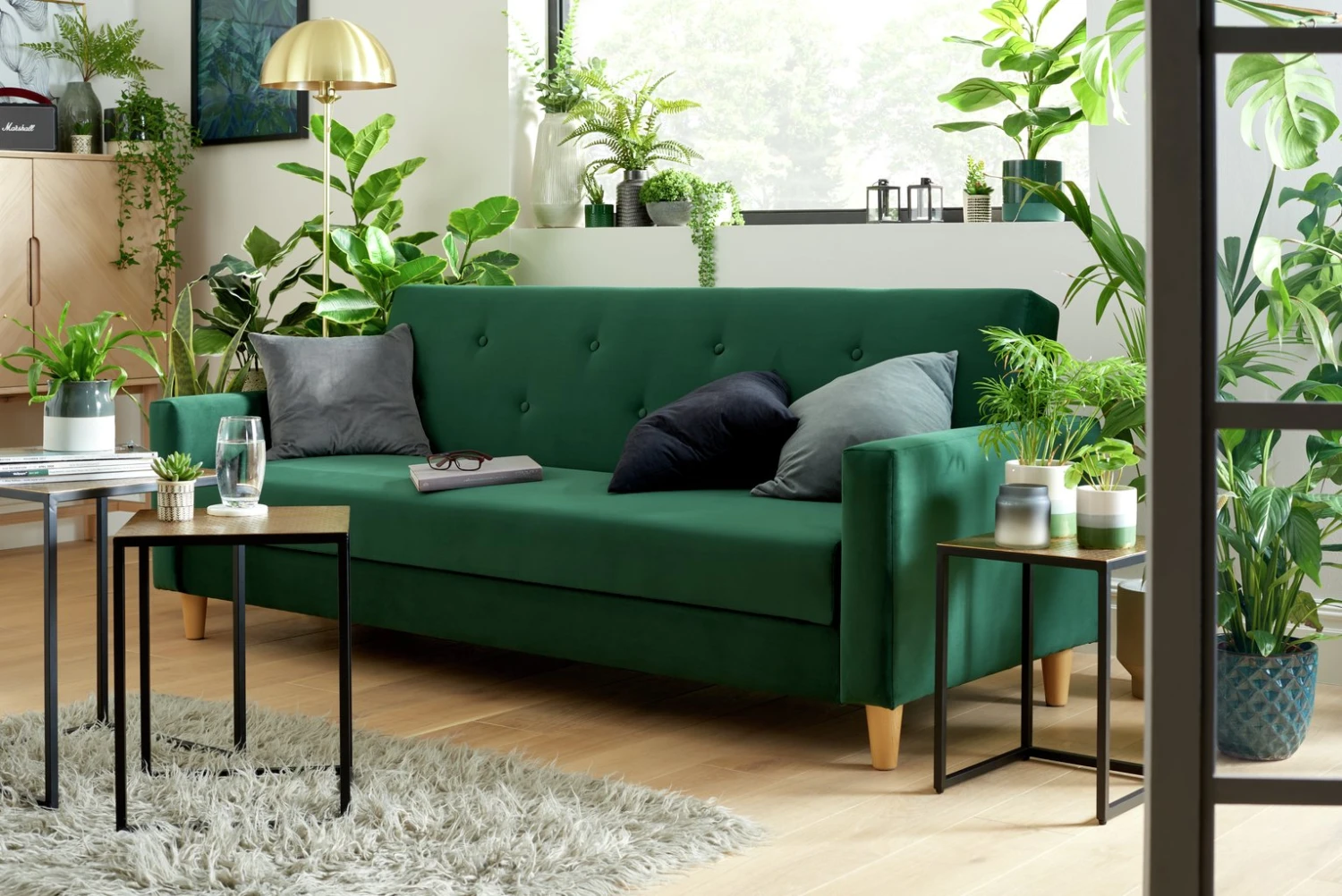 Habitat Brooks Clic Clac Storage Fabric Sofa Bed - Green 2 Habitat Brooks Clic Clac Storage Fabric Sofa Bed - Green - Image 2