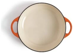 Habitat 4 Litre Cast Iron Shallow Casserole Dish - Orange -Cooking and dining Shop 9505805 R Z003A