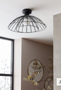 Habitat Kiso 2 Tier Opal Flush To Ceiling Light - Black -Cooking and dining Shop 9516241 R Z002C