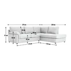 Habitat Florence Right Hand Corner Chaise Sofa - Grey -Cooking and dining Shop 9518139 R E001
