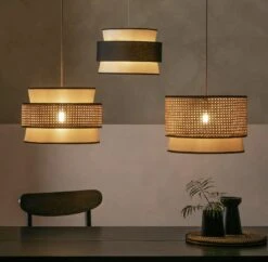 Habitat Ashi Rattan 40cm Shade - Natural & Black -Cooking and dining Shop 9519602 R Z002C