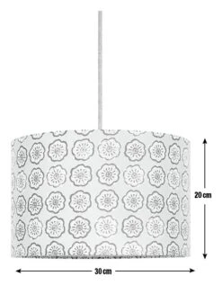 Habitat Country Floral Printed 30cm Drum Shade - Grey -Cooking and dining Shop 9521322 R E001